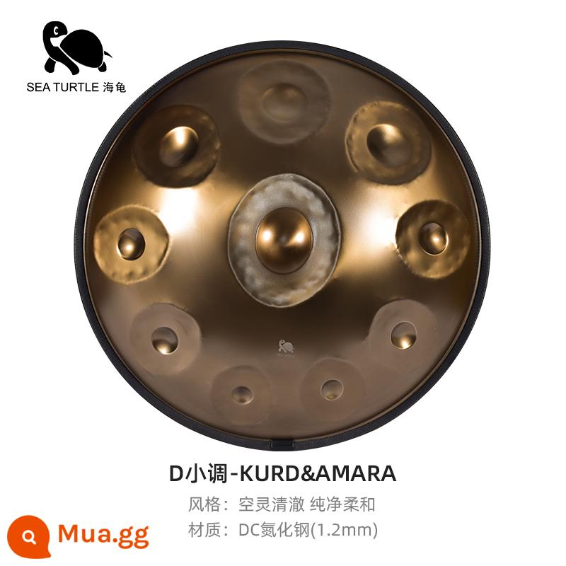 Trống đĩa quay tay chuyên nghiệp handpan tốt Mr. seaturtle (rùa biển) trống không lo nhạc cụ trống lưỡi thép - Phiên bản hiệu suất HDPS-02A vàng đậm 10 tông