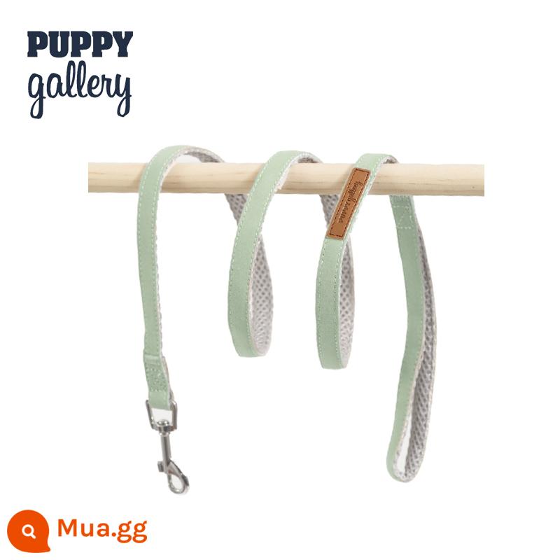 Hàn Quốc PuppyGallery Macaron Ngực Lưng Dây Xích Chó Dây Xích Vest Đi Dắt Chó Nhỏ - lực kéo màu xanh ô liu