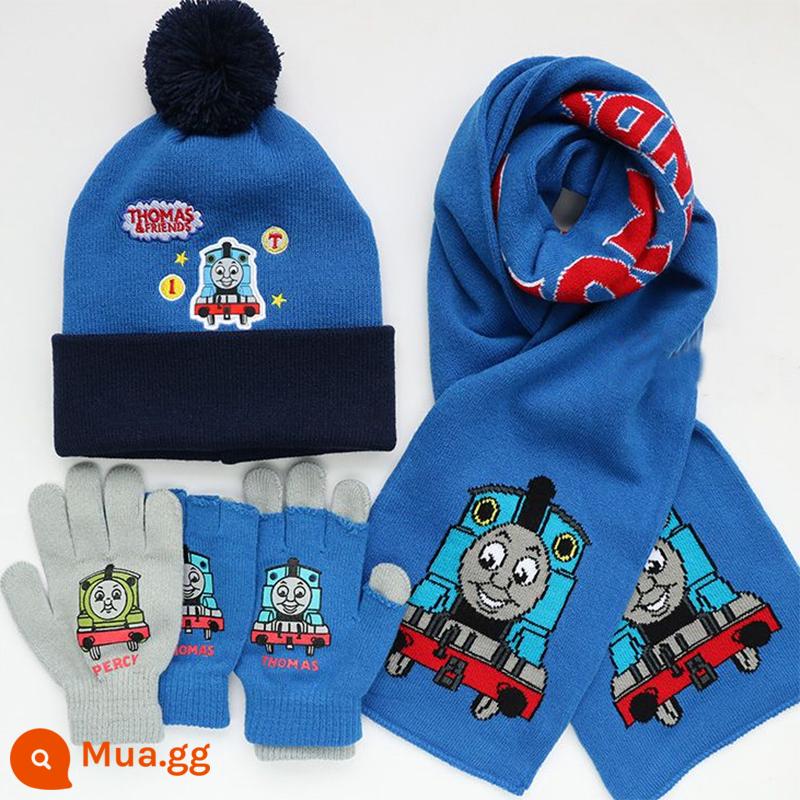 Trẻ em Captain America Hat Scarf Găng tay Boys Mùa thu và mùa đông Iron Man Ultraman Three -mẩu mũ kim - Mũ Thomas + khăn quàng cổ + găng tay đôi T3-TMS-2G