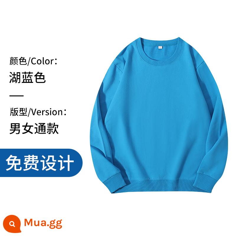 Áo thun cotton nguyên chất in logo theo yêu cầu, quần áo đi làm mùa thu đông nhung, đồng phục lớp dài tay cổ tròn, in theo yêu cầu - Khổng Lân