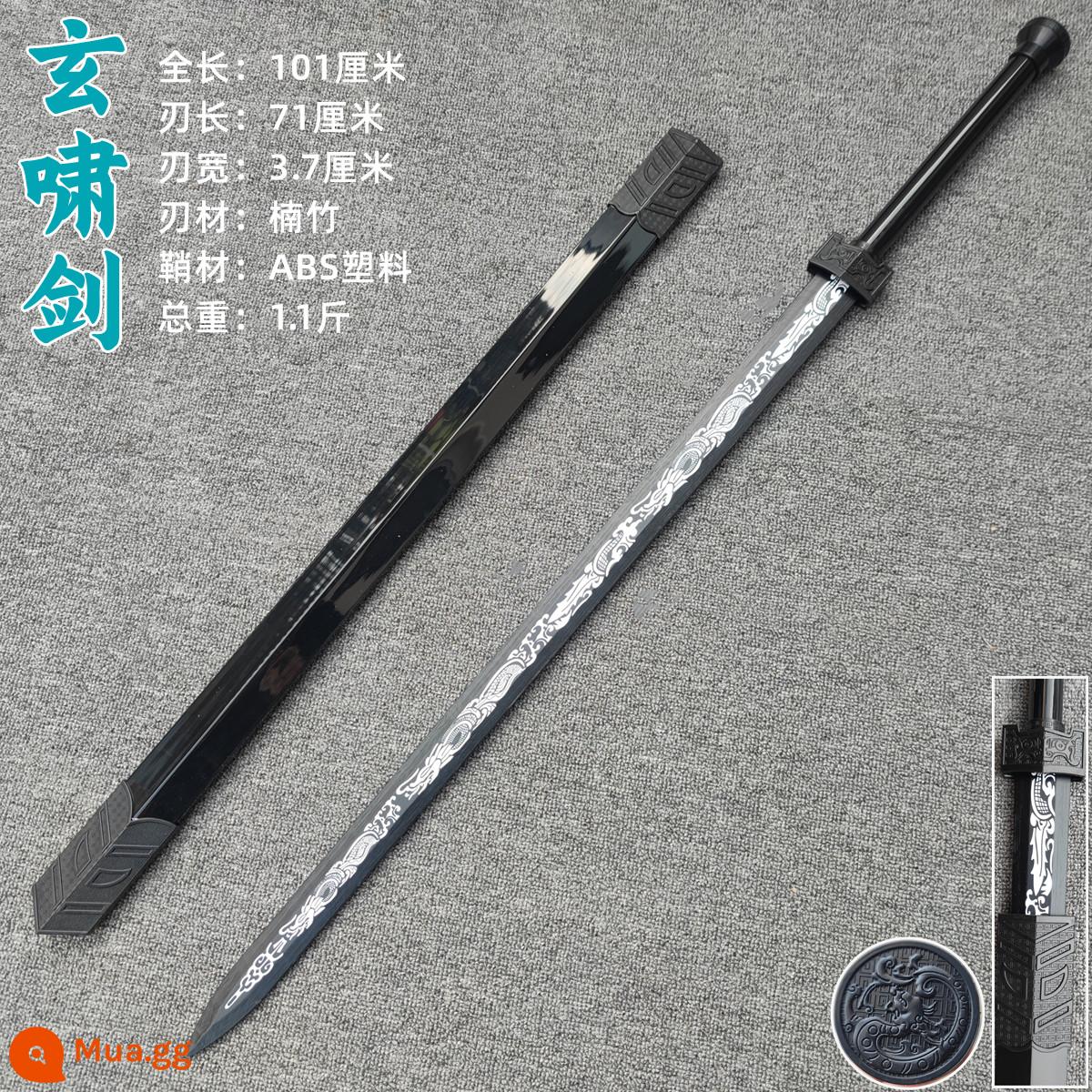 Tre gỗ Đường Hengdao thanh kiếm thanh kiếm gỗ có vỏ bọc Hán thanh kiếm Miao thanh kiếm samurai lưỡi huấn luyện đạo cụ đồ chơi trẻ em thanh kiếm gỗ - Huyền Tiêu Kiếm (bán chạy)