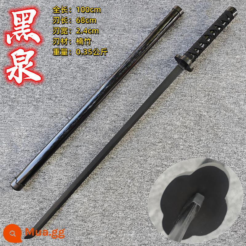 Tre gỗ Đường Hengdao thanh kiếm thanh kiếm gỗ có vỏ bọc Hán thanh kiếm Miao thanh kiếm samurai lưỡi huấn luyện đạo cụ đồ chơi trẻ em thanh kiếm gỗ - mùa xuân đen