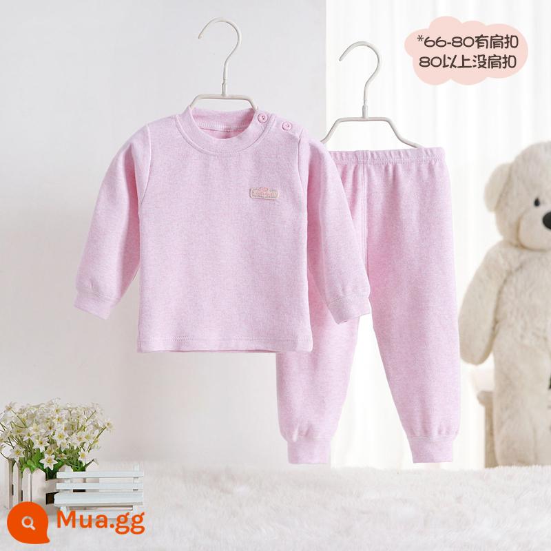 Bộ quần áo mùa thu và quần vệ sinh cotton nguyên chất cho bé trai và bé gái, bộ đồ lót cotton ấm áp màu nhung mềm mại cho bé mùa thu đông - Hoa hồng đỏ cổ điển nặng 260g