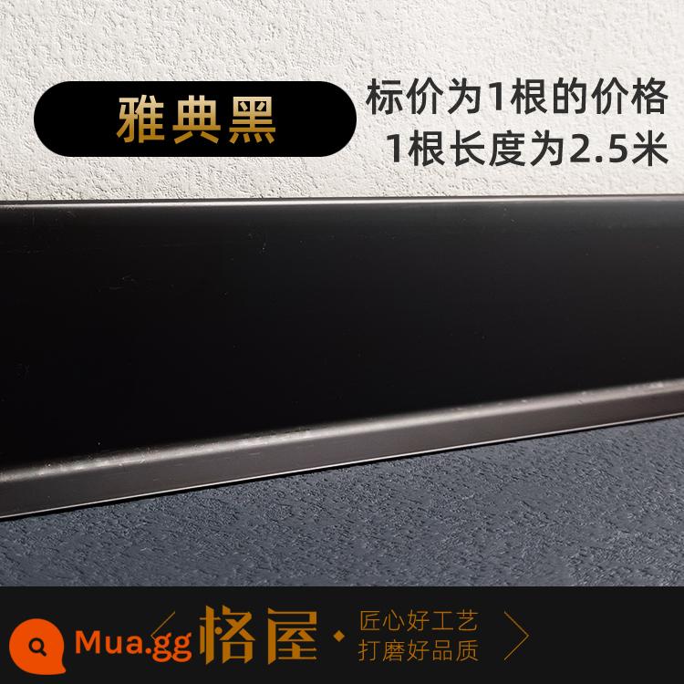 Tấm ốp chân tường bằng hợp kim nhôm tối giản siêu mỏng keo tự dính lắp đặt không cần đinh 4cm68cm 10 đường viền chân tường nhà - 1 miếng vải Athens đen 4cm (dài 2,5m)