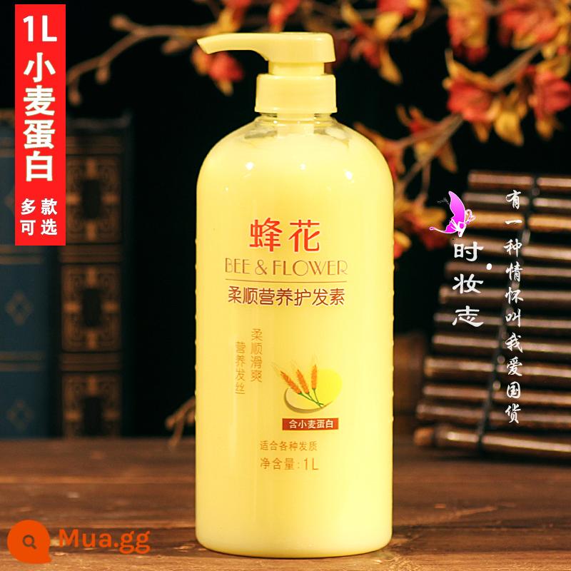 Dầu Xả Bee Flower 1L Protein Lúa Mì Chăm Sóc Mịn Màng Nướng Thuốc Mỡ Để Cải Thiện Hư Tổn Tóc Khô - 1 lít protein lúa mì