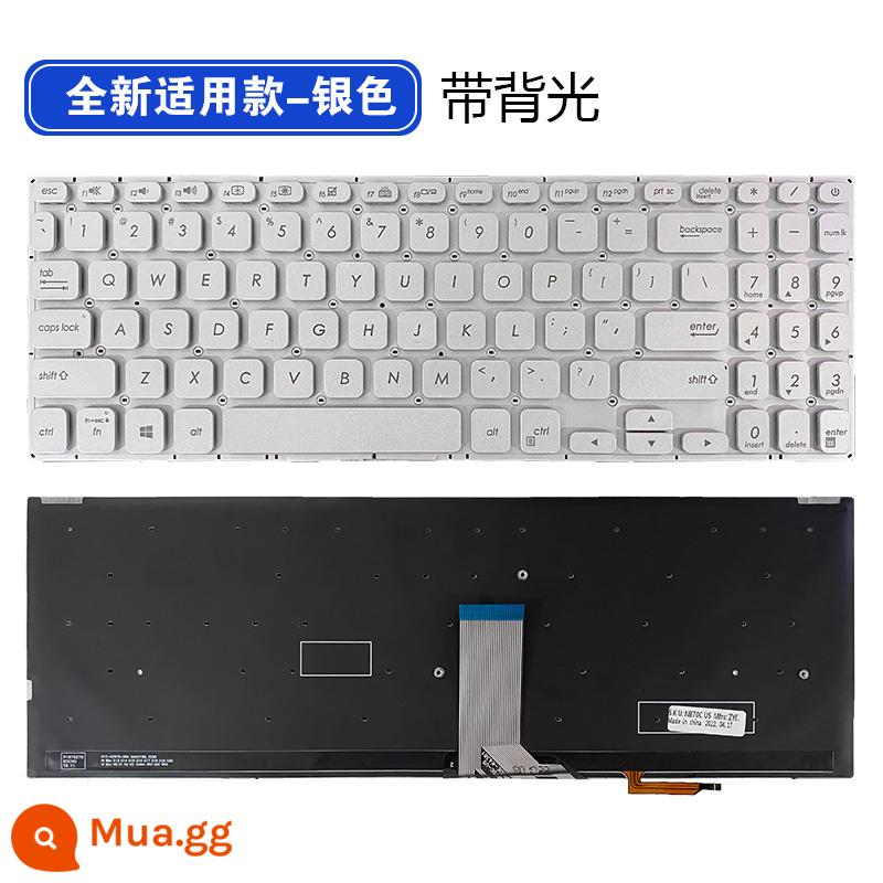 Thích hợp cho bàn phím ASUS S15 S530UA S5300F S5300U X530M K530FA Y5100UB - Màu bạc áp dụng hoàn toàn mới với đèn nền