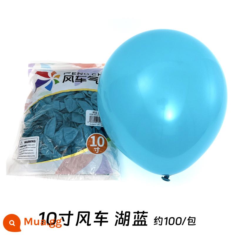 Cối Xay Gió Bóng 10 Inch 2.2 Gram Dày Cao Su Bóng Sinh Nhật Phòng Cưới Trang Trí Đám Cưới Tiếp Liệu - Hồ xanh 100 cái/gói