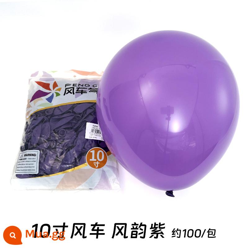 Cối Xay Gió Bóng 10 Inch 2.2 Gram Dày Cao Su Bóng Sinh Nhật Phòng Cưới Trang Trí Đám Cưới Tiếp Liệu - Màu Tím Quyến Rũ 100 cái/gói