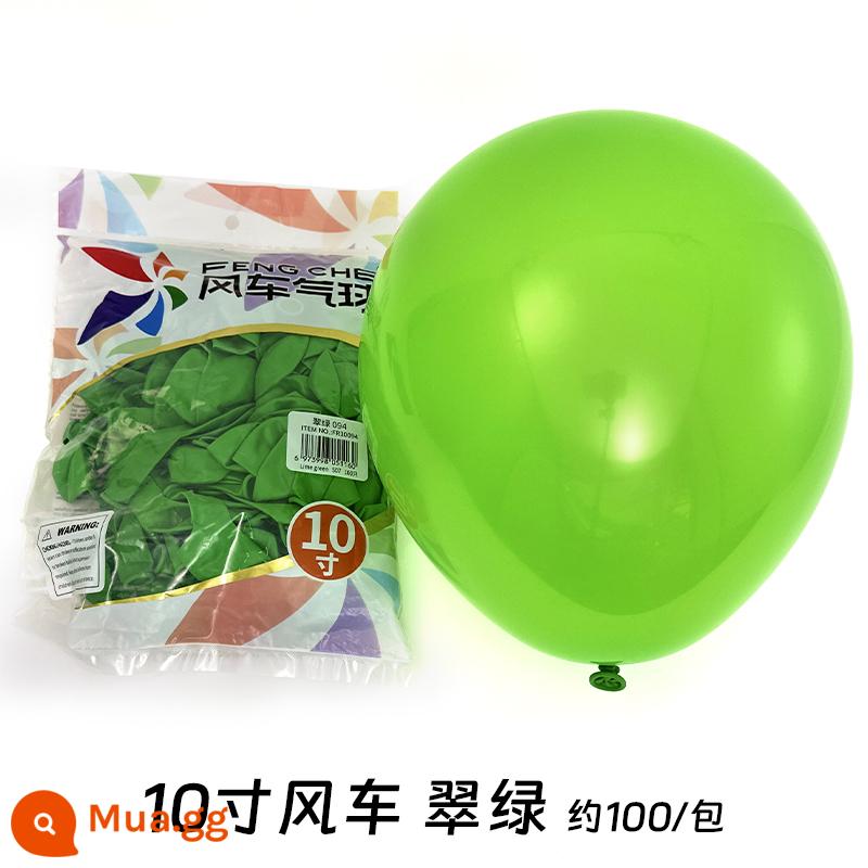 Cối Xay Gió Bóng 10 Inch 2.2 Gram Dày Cao Su Bóng Sinh Nhật Phòng Cưới Trang Trí Đám Cưới Tiếp Liệu - Xanh ngọc lục bảo 100 cái/gói