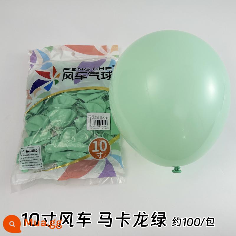 Cối Xay Gió Bóng 10 Inch 2.2 Gram Dày Cao Su Bóng Sinh Nhật Phòng Cưới Trang Trí Đám Cưới Tiếp Liệu - Maca xanh 100 cái/gói