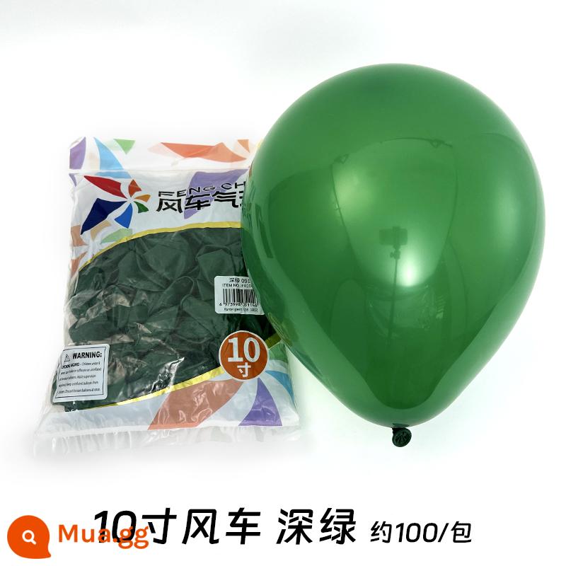 Cối Xay Gió Bóng 10 Inch 2.2 Gram Dày Cao Su Bóng Sinh Nhật Phòng Cưới Trang Trí Đám Cưới Tiếp Liệu - Xanh đậm 100 cái/gói