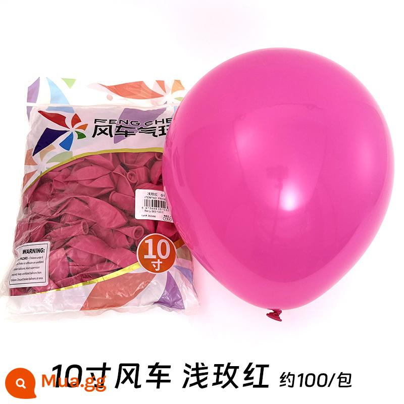 Cối Xay Gió Bóng 10 Inch 2.2 Gram Dày Cao Su Bóng Sinh Nhật Phòng Cưới Trang Trí Đám Cưới Tiếp Liệu - Màu đỏ hồng nhạt 100 cái/gói