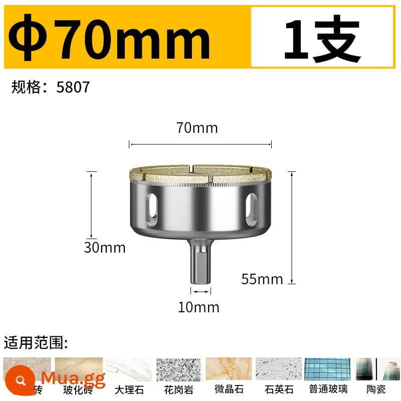 Mũi khoan gạch mũi khoan kính đầy đủ 6mm bằng đá cẩm thạch toàn gốm sứ thủy tinh hóa gạch đục lỗ đặc biệt hiện vật - đơn 70mm