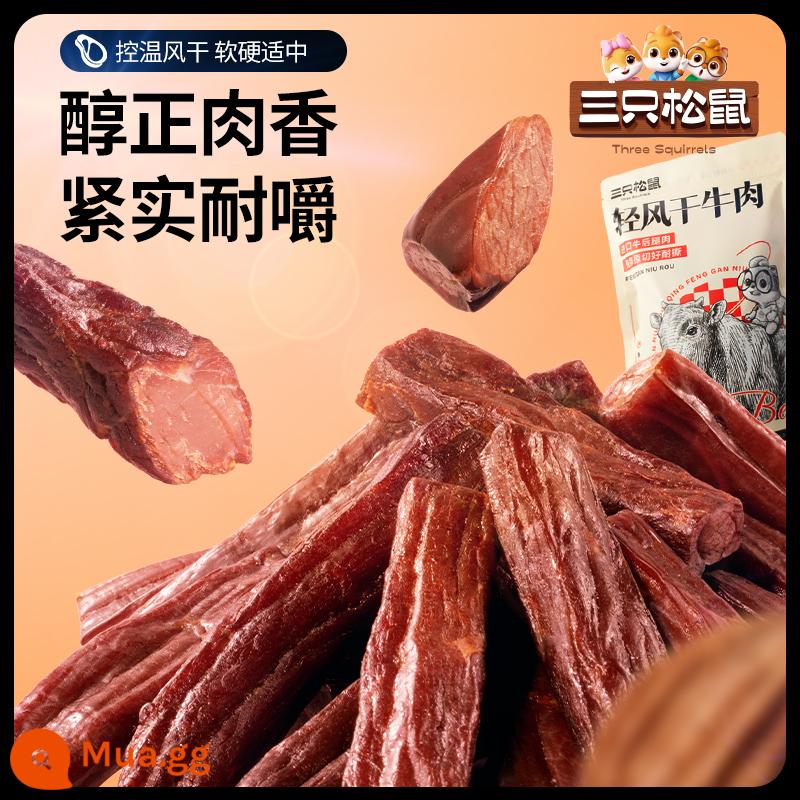 Ba con sóc_Thịt bò khô nhẹ 400g thịt bò xé tay khô thịt cắt dày văn phòng Đồ ăn nhẹ năm mới Nội Mông - [Dẻo dai và dai] Thịt bò khô nhẹ hương vị truyền thống 400g, khoảng 30~36 gói