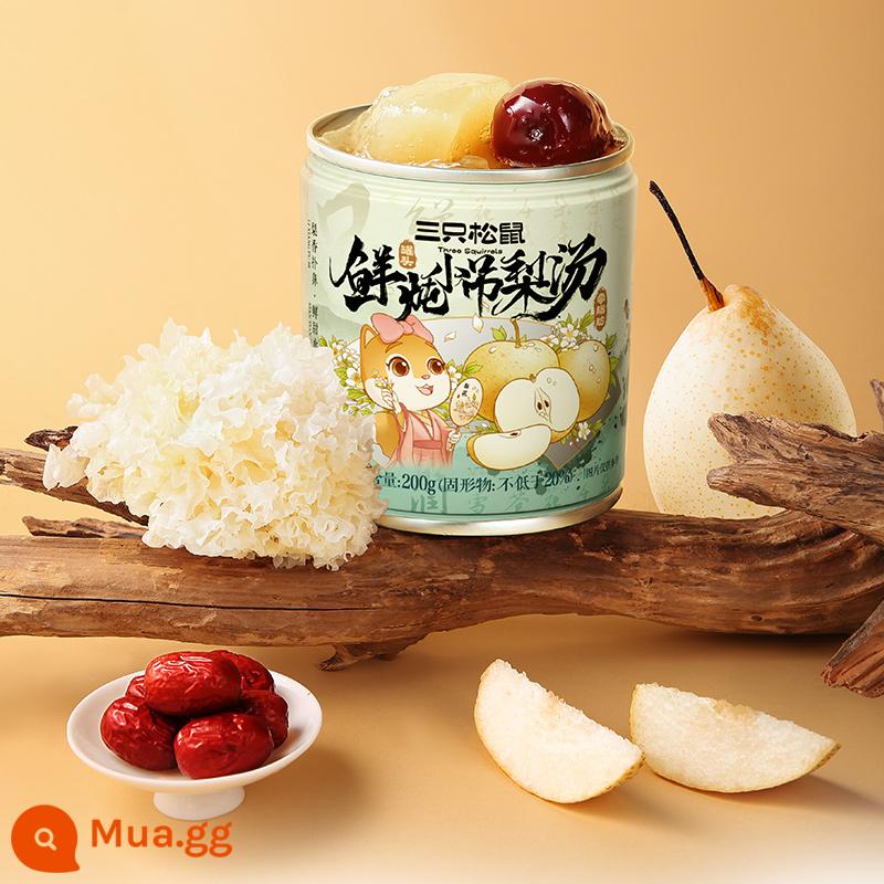 [Ba con sóc_Hộp quà đóng hộp 1600g] Chà là đỏ tươi hầm ăn liền, Súp Wolfberry và Tremella Quà tặng đêm giao thừa - [Súp lê Xiao Diao] 200g*6 lon