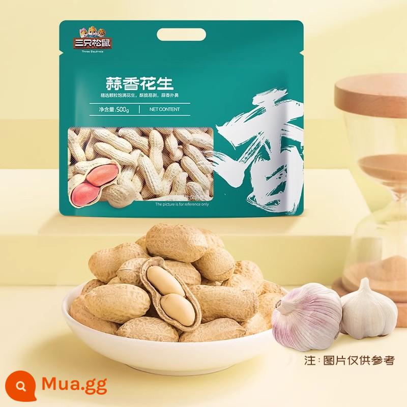 [Ba con sóc_Đậu phộng tỏi 500g] Đậu phộng rang nguyên vỏ, đồ ăn nhẹ tươi ngon cho bữa ăn nhẹ - [3kg/9,9 nhân dân tệ mỗi catty] Hương vị tỏi_Chúc bạn dự trữ đầy đủ