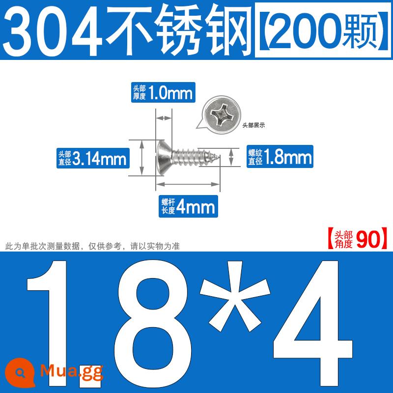 Thép không gỉ 304 vít tự tháo chéo vít đầu chìm vít gỗ mở rộng vít đầu phẳng 1M2M3M4M5M6 - M1.8*4[200 chiếc]