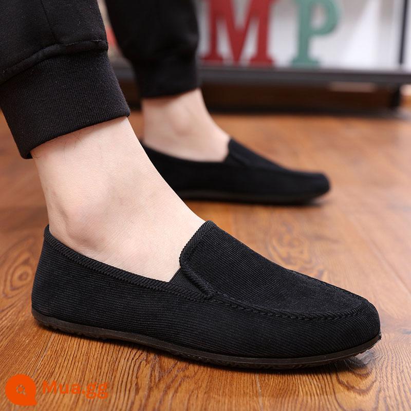 Mùa Xuân Và Mùa Hè Cũ Bắc Kinh Giày Vải Nam Slip-on Giày Vải Nam Thoáng Khí Cổ Thấp giày Nam Lái Xe Giày Thường - 8819 màu đen