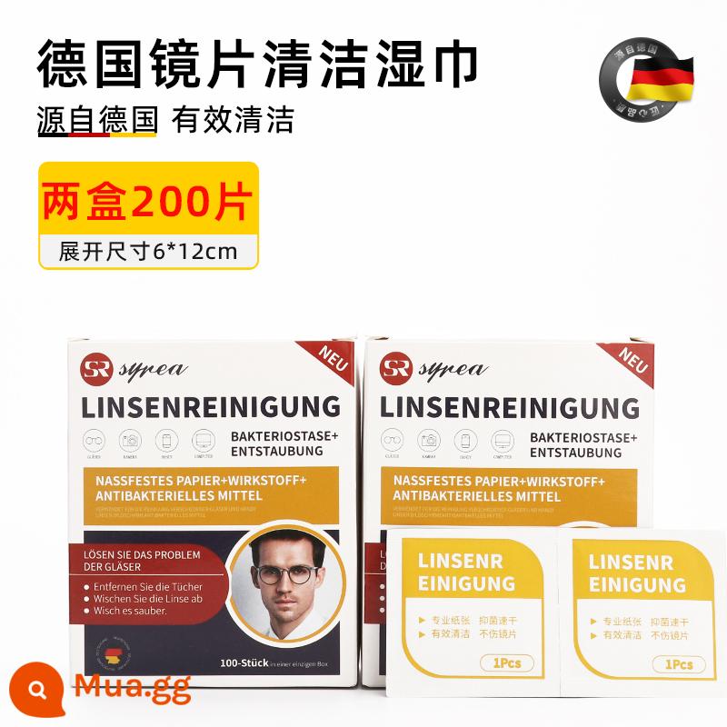 Kính chống sương mù khăn lau dùng một lần cao cấp chuyên nghiệp lau ống kính mắt sương mù đặc biệt khăn giấy lau gương vải - Khăn ướt [Làm sạch] Đức 200 miếng