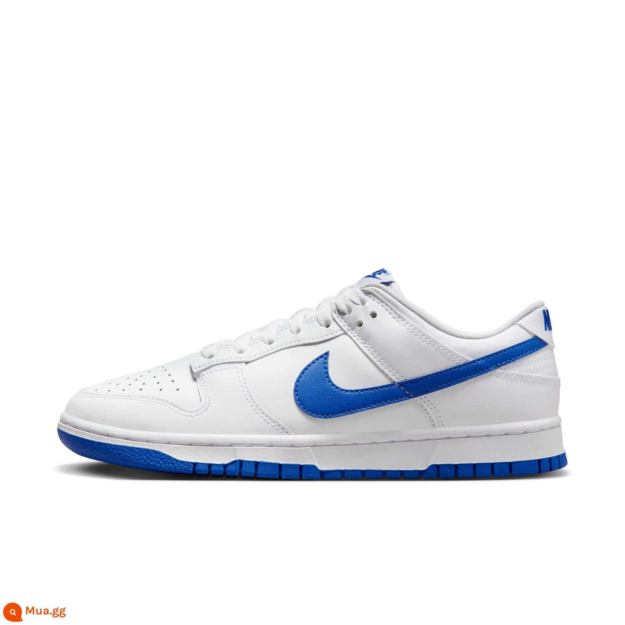 Giày thể thao nam Nike DUNK LOW đế cao su mùa xuân đế thấp cổ điển nhẹ DV0831 - 104 trắng/xanh hoàng gia