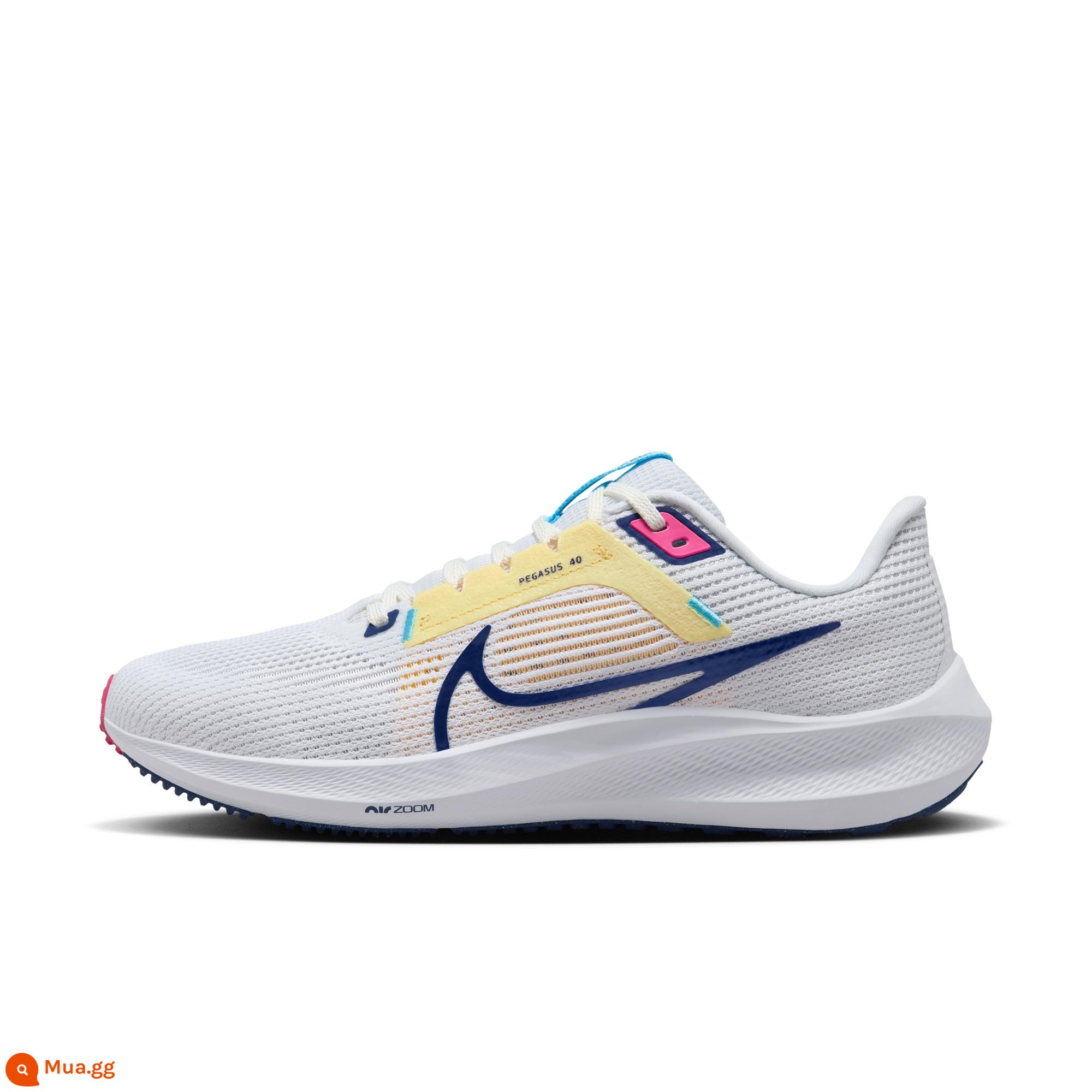 Giày chạy bộ đường trường Nike PEGASUS 40 chính thức dành cho nữ mùa xuân Nike Pegasus nhẹ và thoáng khí DV3854 - 105 Trắng/Xanh sapphire đậm/Màu bụi Photon/Hồng đam mê/Xanh Bảo Bình/Cam Laser nhạt