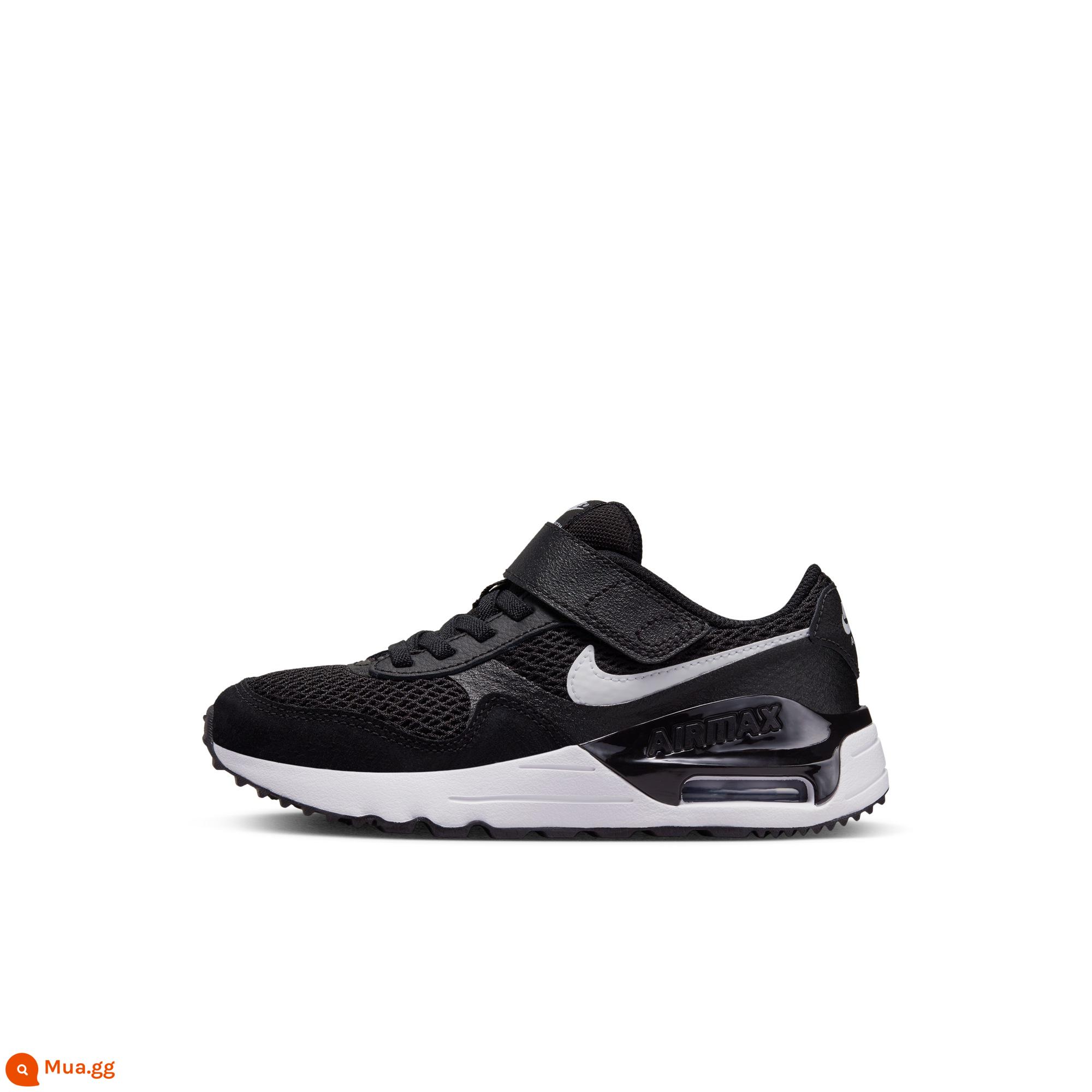 Nike Nike trẻ em chính thức AIR MAX SYSTM giày thể thao trẻ nhỏ mùa xuân thoáng khí và nhẹ DQ0285 - 001 đen/trắng/xám sói