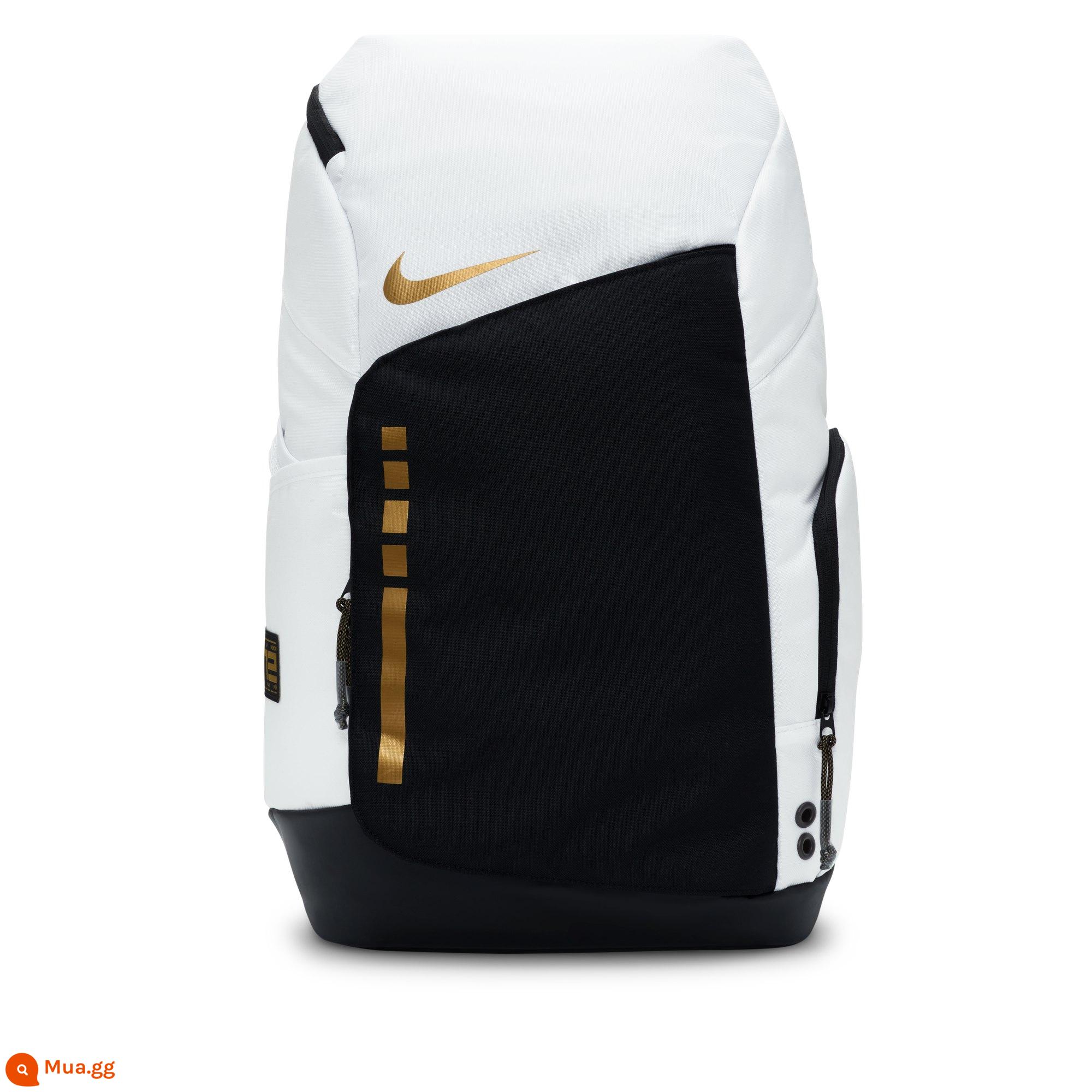 Nike Nike Ba lô chính thức mùa đông đi học đệm lưu trữ thể thao túi dây kéo thoải mái DX9786 - 100 màu trắng/đen/màu kim loại