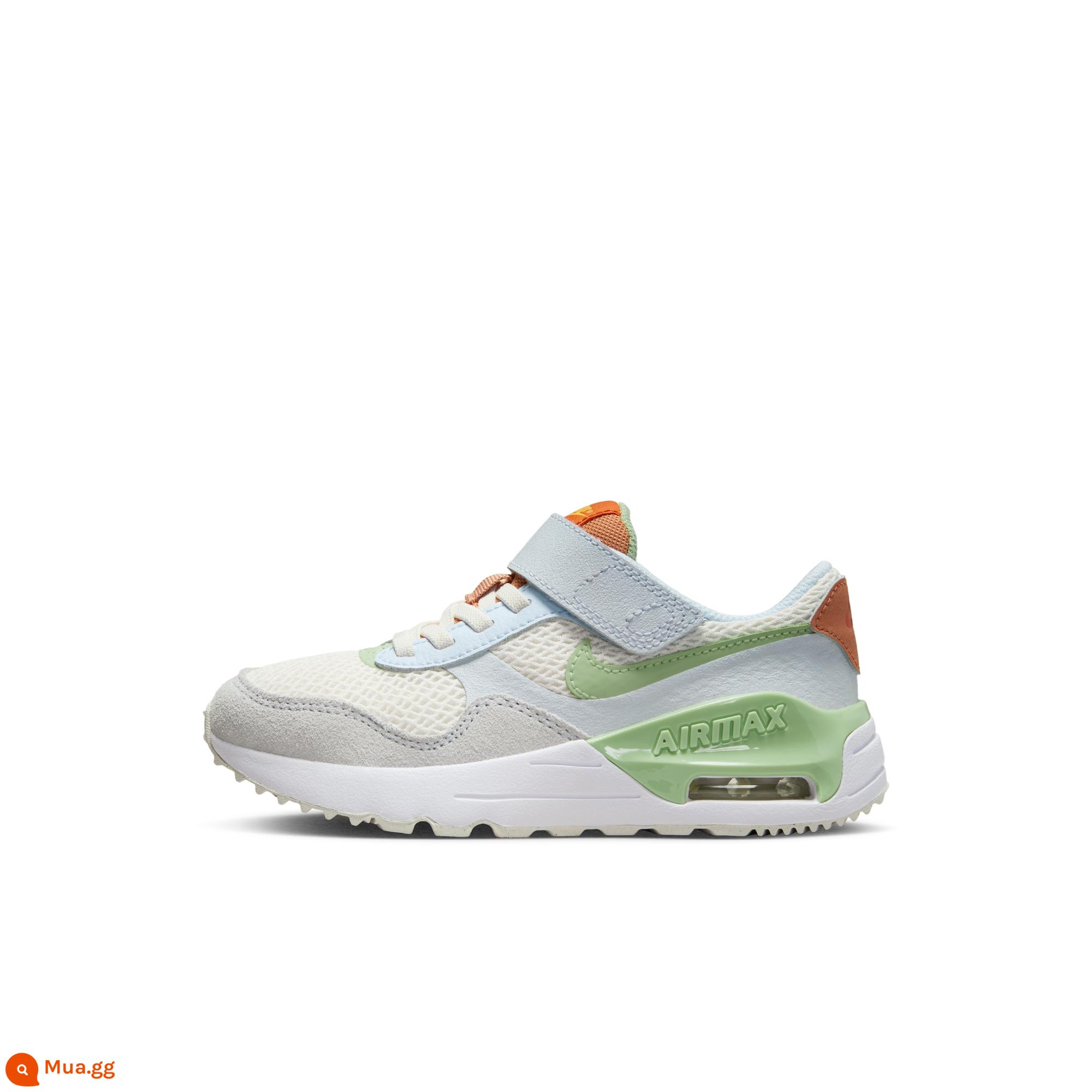 Nike Nike trẻ em chính thức AIR MAX SYSTM giày thể thao trẻ nhỏ mùa xuân thoáng khí và nhẹ DQ0285 - 006 Xám Phantom/Xanh dưa/Xám bóng đá/Nâu hổ phách/Cam lửa trại/Cam dưa nhạt