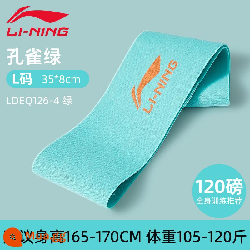 Li Ning dây đàn hồi dây kháng lực rèn luyện sức mạnh vòng mông đẹp thể dục nữ yoga kéo dài co giãn thể thao hiện vật để nâng mông - Malachite xanh [trọng lượng khuyến nghị 105-120 pound]