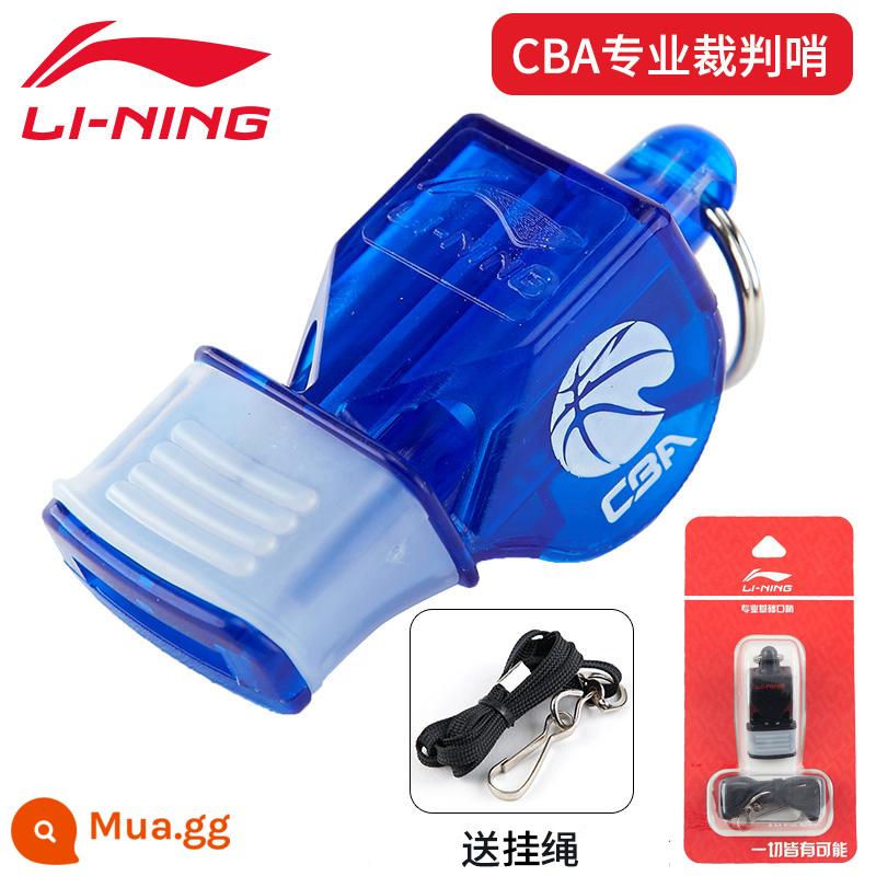 Li Ning còi thể thao giáo viên còi trọng tài bóng rổ đặc biệt siêu lớn siêu lớn còi cá heo huấn luyện viên bóng đá quân sự - Mẫu Deep Sea Blue-CBA [Dây buộc + miếng bảo vệ miệng miễn phí]