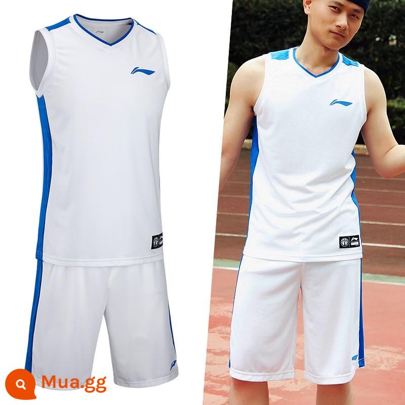 Áo vest thể thao Li Ning thể thao nam khô nhanh phù hợp tập luyện bóng rổ điền kinh không tay chạy bộ áo vest lụa băng mùa hè - Đồng phục bóng rổ màu trắng tiêu chuẩn [nhẹ, mềm, thấm mồ hôi và thoáng khí]