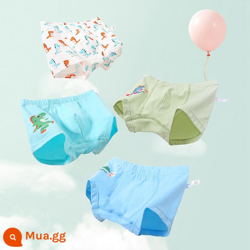 Quần lót bé trai Youbeiyi cotton nguyên chất trẻ em quần boxer trẻ em vừa và lớn quần đùi trẻ em quần bé không kẹp mông - Kết hợp D (gói 4)