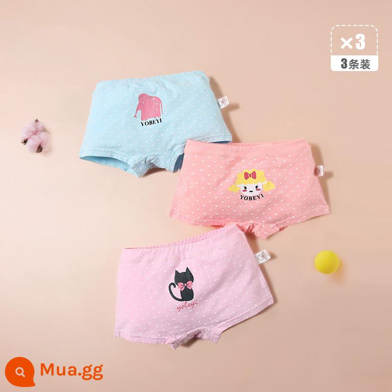 Quần lót trẻ em quần sịp bé gái cotton nguyên chất quần đùi bé gái màu đỏ toàn bộ cotton không kẹp PP quần đùi trẻ em cỡ vừa và lớn 100% - Bộ búp bê cừu-3 gói