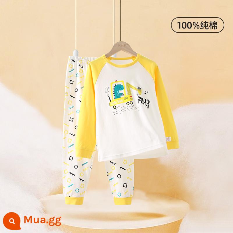 Bộ đồ lót giữ nhiệt cho trẻ em Bộ quần áo mùa thu và quần vệ sinh dày cho bé trai Bộ cotton nguyên chất quần áo mùa thu đông cho nữ Youbeiyi - chiếc xe ủi