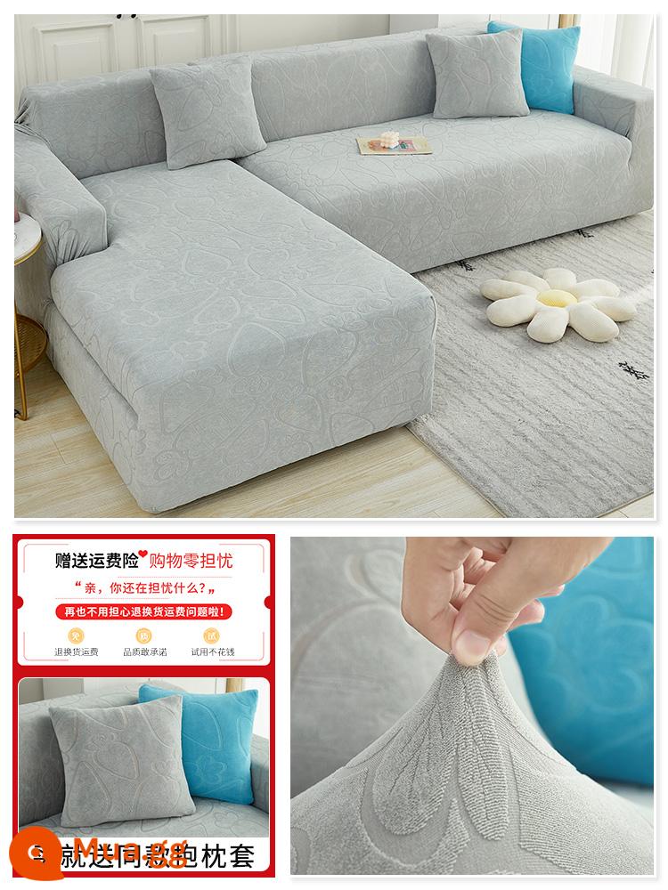 Ghế Sofa Đàn Hồi Tất Cả Bao Gồm 1 Giày Lười Ghế Sofa Đa Năng Mới Dày Chống Mèo Xước Vỏ Bảo Vệ - Cà rốt mới - xám nhạt [chống mài mòn, không rắn, chống mèo cào ~]