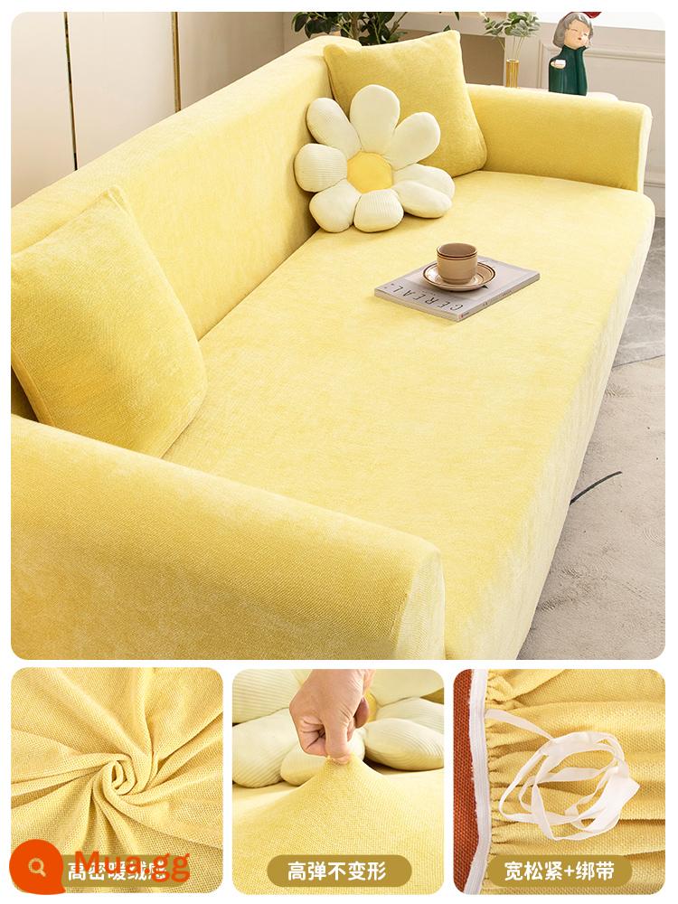 Vỏ bọc ghế sofa Vỏ bọc phổ quát bao gồm tất cả các loại kem phong cách mới chenille dày chống trầy xước vỏ bọc ghế sofa bảo vệ cho tất cả các mùa - Chenille - màu vàng chanh