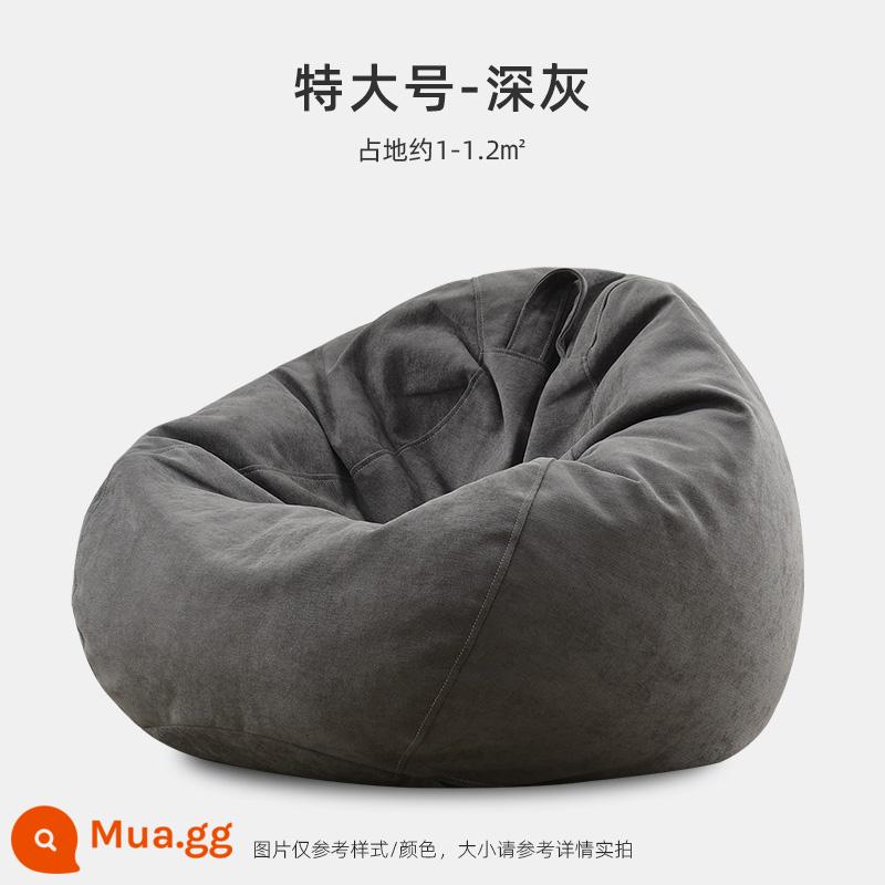 Ghế sofa lười có thể nằm và ngủ trên chiếu tatami túi đậu đơn ban công ghế tựa thư giãn ký túc xá phòng ngủ ghế sofa nhỏ - Màu xám đậm cực lớn [lớp lót độc lập]