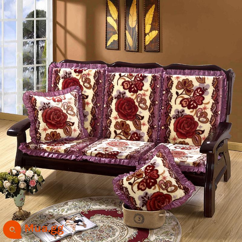 Sofa gỗ đệm có tựa lưng đệm ghế gỗ đệm một mảnh gỗ gụ thoáng mát đệm ghế dày đệm mùa đông - Thanh Phong Nha Vân