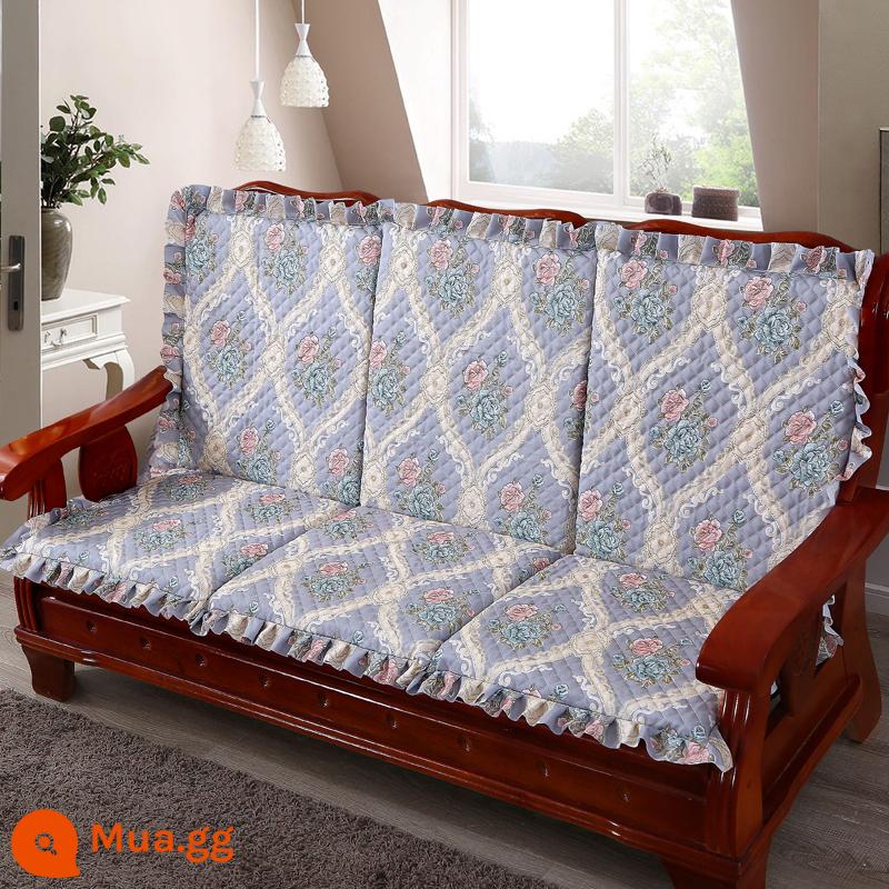 Sofa gỗ đệm có tựa lưng đệm ghế gỗ đệm một mảnh gỗ gụ thoáng mát đệm ghế dày đệm mùa đông - Ngôn Ngữ Của Các Loài Hoa - Xám