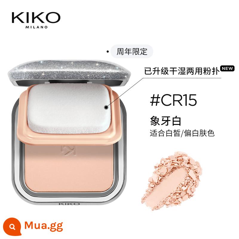 Bộ phấn phủ kiko cake set phấn trang điểm phấn phủ kiểm soát dầu lâu trôi kem che khuyết điểm chống nắng khô và ướt công dụng kép không trang điểm cho da khô da dầu hàng chính hãng - CR15#Trắng Ngà (Phiên bản giới hạn kỷ niệm 25 năm)