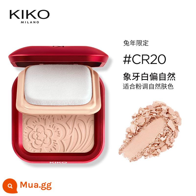 Bộ phấn phủ kiko cake set phấn trang điểm phấn phủ kiểm soát dầu lâu trôi kem che khuyết điểm chống nắng khô và ướt công dụng kép không trang điểm cho da khô da dầu hàng chính hãng - CR20#Trắng Hồng (Phiên bản giới hạn cho năm Mão) Nâng cấp bông phấn