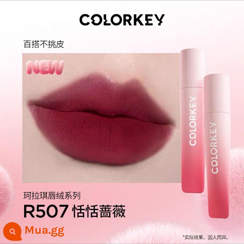 colorkey Kelaqi son men chúc môi thỏ bùn thỏ năm hộp quà trứng đồng bằng son môi nhung màu xám bột đậu - [Son Nhung Nhung Mềm Mại] R507 Tiantian Rose