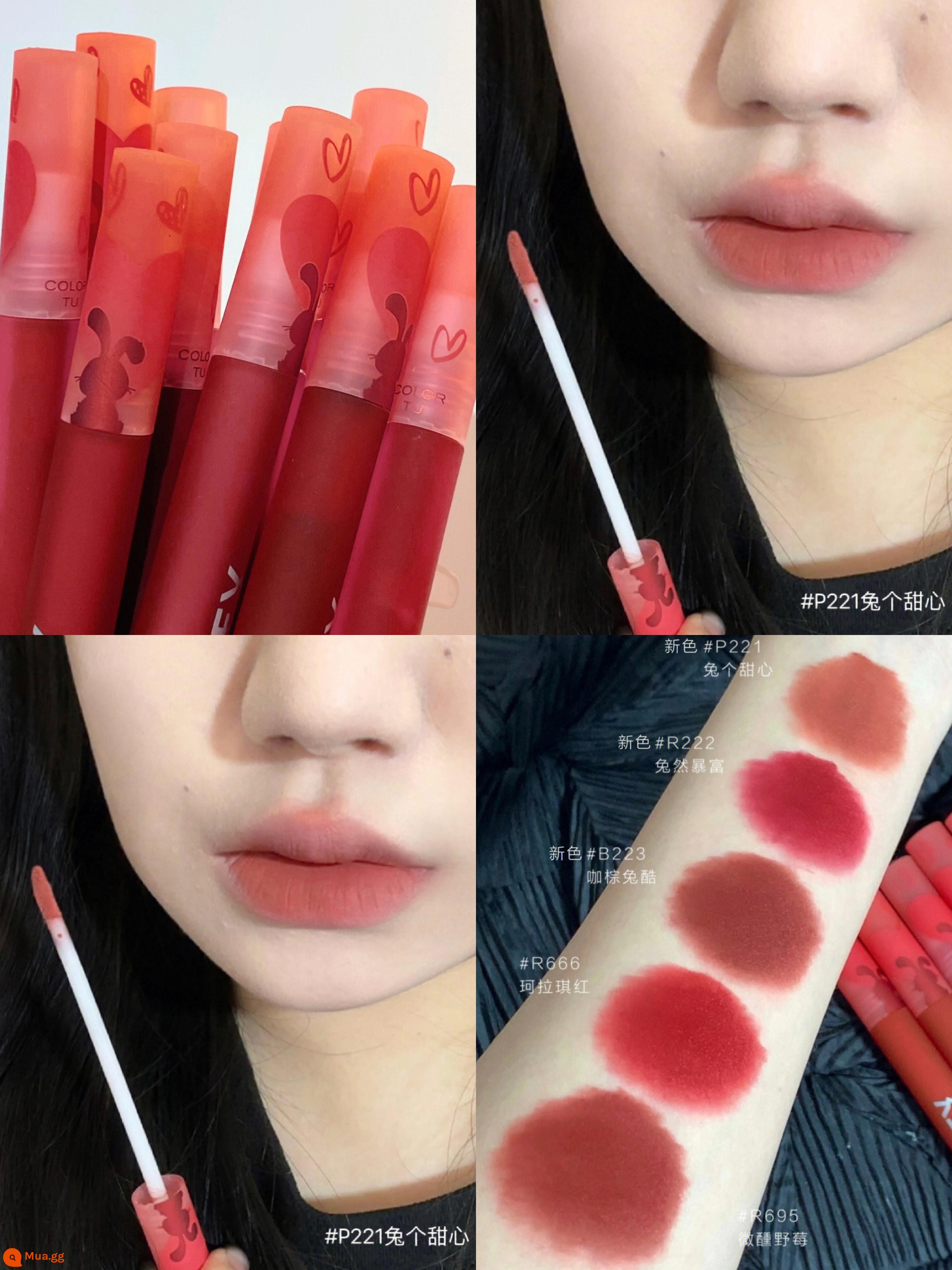 Colorkey Kelaqi Lip Men Hộp Quà Tết Tân Mão Năm Mới Có Hạn Chúc Thỏ Mini Bộ 6 Quà Tết - [Velvet]P221# Rabbit Sweetheart Year of Rabbit Phiên bản giới hạn