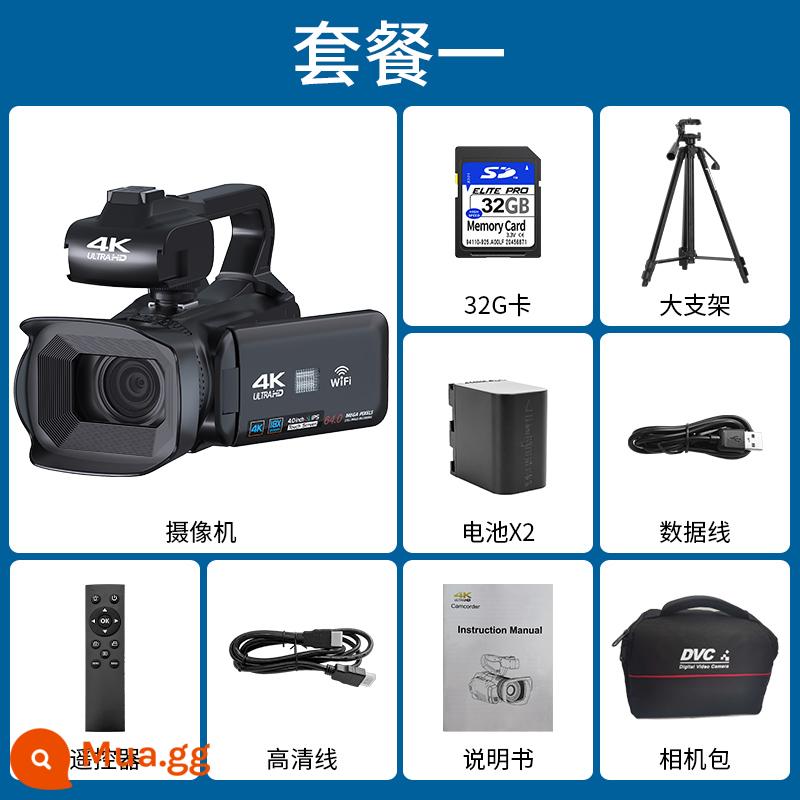 Pinshe RX200 chuyên nghiệp 4K Camera DV độ nét cao chụp ảnh hội nghị đám cưới phát sóng WIFI tại nhà chống rung - Gói màu đen huyền bí có đầu đọc thẻ