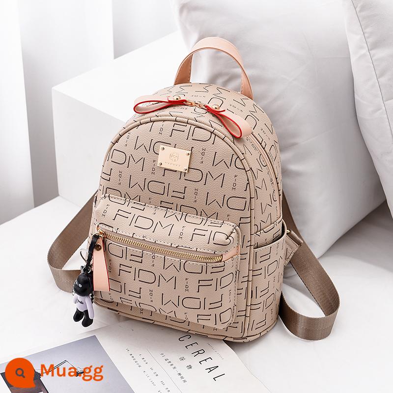 Ins Net Red Superfire Twees Nữ Summer 2022 Phiên bản mới của Hàn Quốc về thời trang Tide Rivet Rivet Backpack Túi thông thường - [Phong cách bảng chữ cái] Kích thước nhỏ màu trắng nhạt