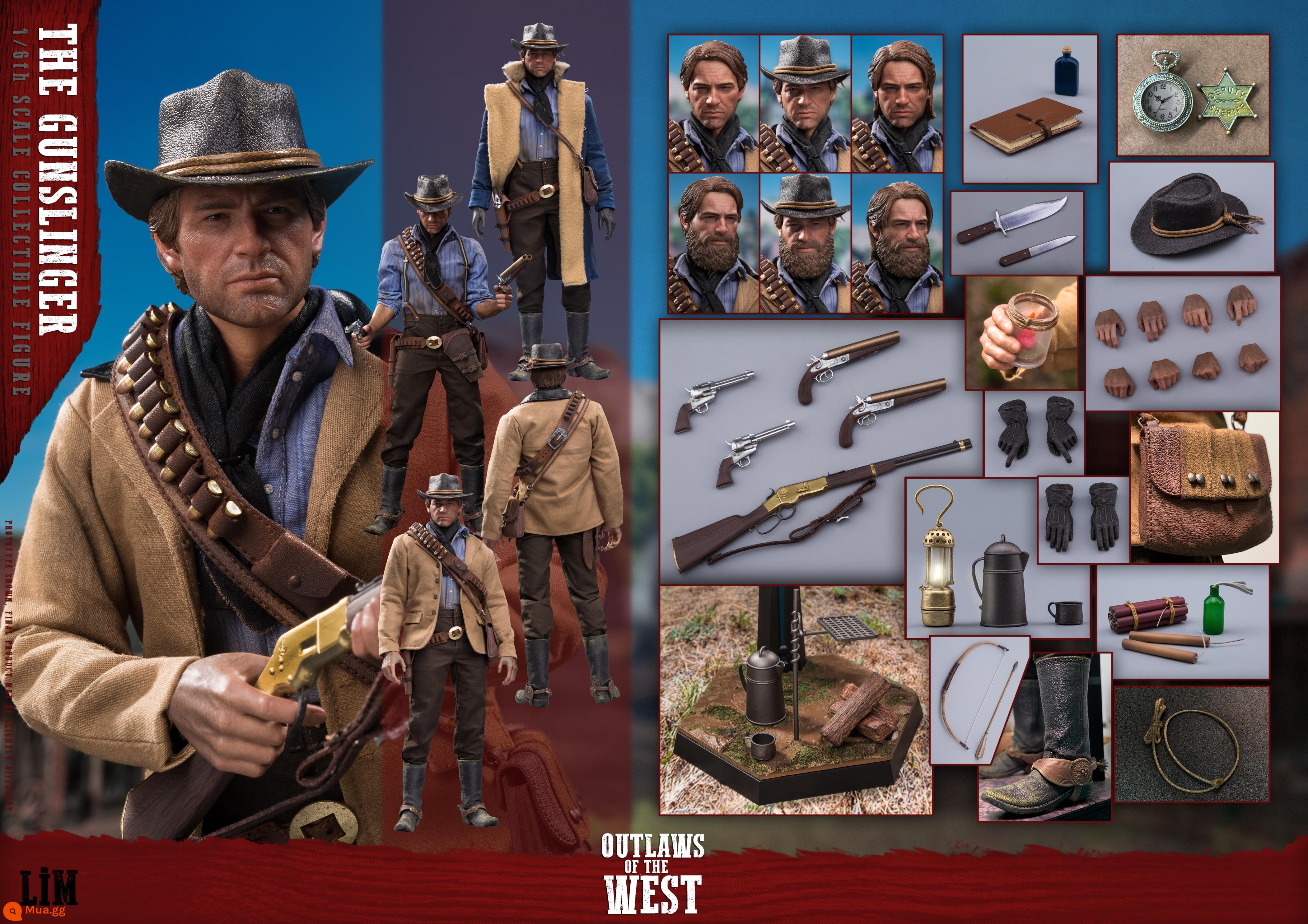 Spot LIMTOYS LIM008 1 6 Western Cowboy Wilderness Redemption - Arthur Morgan tái bản hai đầu