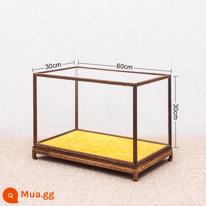 Mahogany Glass Cover Wings Gỗ Treasure Lồng trang trí đồ trang trí Wenwan Antique Guanyin Phật Bức tượng Bụi trong suốt Hộp hiển thị Tùy chỉnh hộp - Chiều dài mặt cắt ngang 60 chiều rộng 30 chiều cao 30