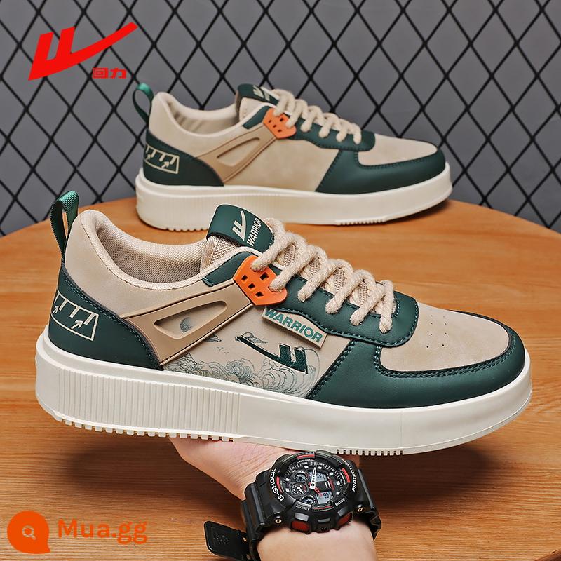 Kéo Lại Nam Plus Nhung Ấm Cotton Giày Mùa Đông 2022 Tăng Chiều Cao Thể Thao Cổ Cao Ống Sneaker Nam Size Lớn 45 - 1568 kaki xanh đậm