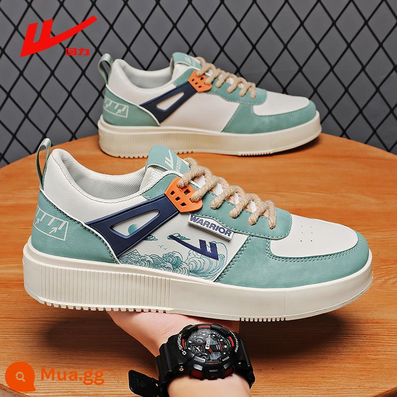 Kéo Lại Nam Plus Nhung Ấm Cotton Giày Mùa Đông 2022 Tăng Chiều Cao Thể Thao Cổ Cao Ống Sneaker Nam Size Lớn 45 - 1568 trắng xanh nhạt