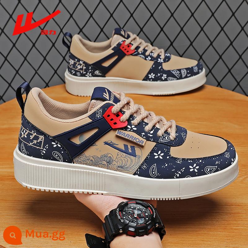 Kéo Lại Nam Plus Nhung Ấm Cotton Giày Mùa Đông 2022 Tăng Chiều Cao Thể Thao Cổ Cao Ống Sneaker Nam Size Lớn 45 - 1568 kaki màu xanh đậm